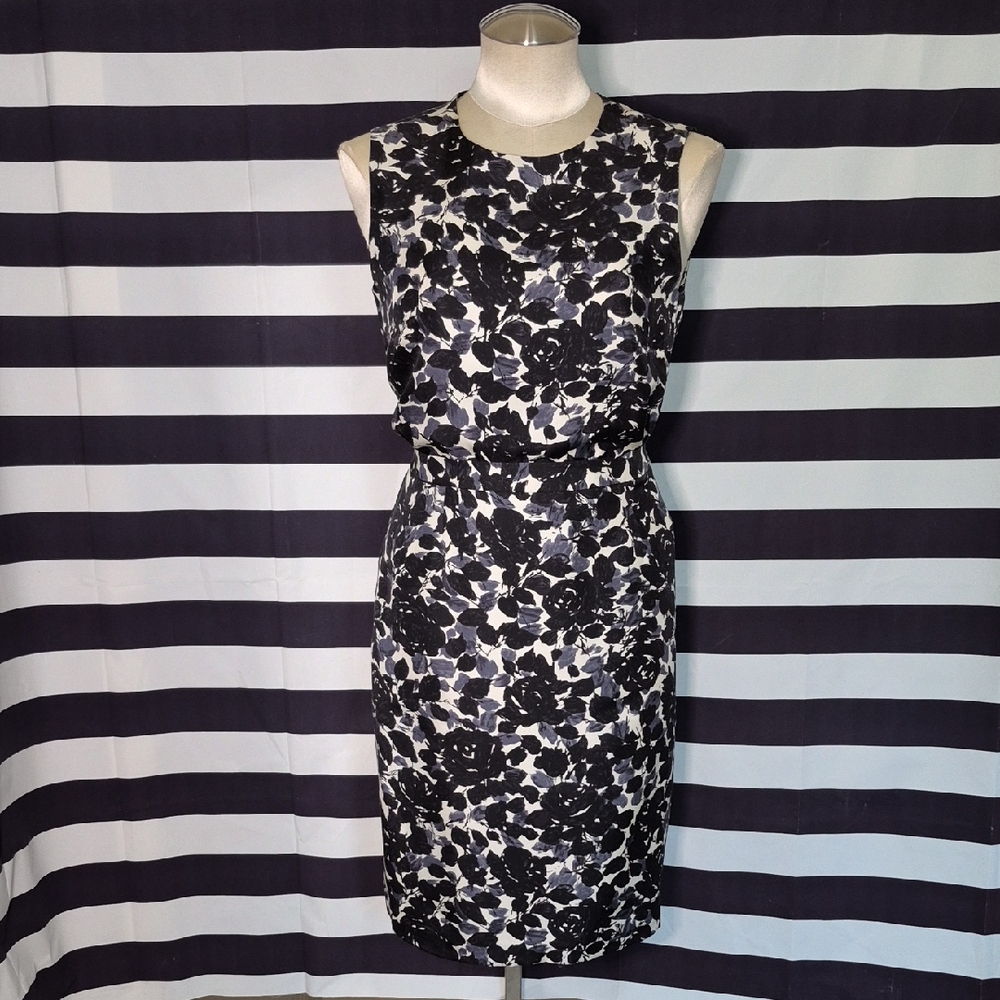 Elegant Black and White Floral Dress